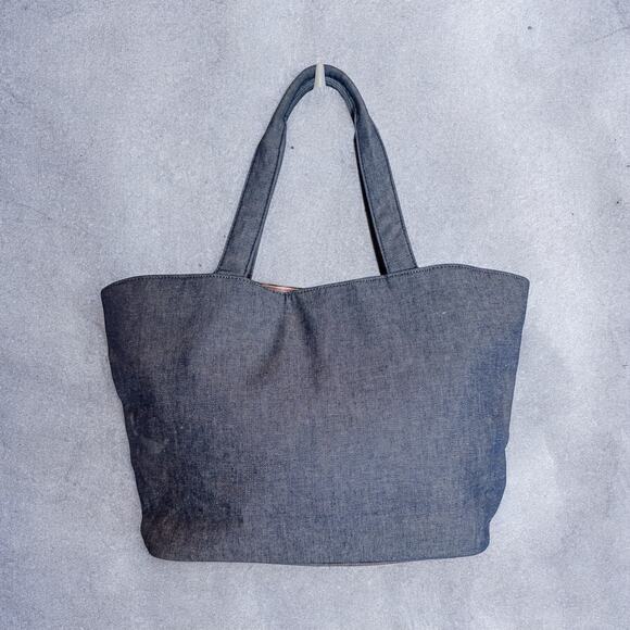 Vintage Y2K Victoria’s Secret Denim Corset Lace Ruffle Satin Lined Tote Bag - Picture 2 of 8